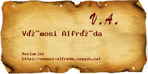 Vámosi Alfréda névjegykártya